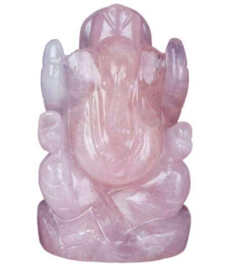 Crystal Ganesha Idol for Home D?cor Peace and Serenity Happy Man for Good Luck, Wealth, Prosperity at Home,Office Ganesha Idol For Gift Item (Rose Quartz)