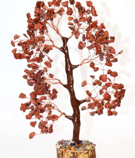 Crystal Tree Good Luck Showpiece for Home Decor Items Crystals Gemstones Bonsai Money Tree for Good Luck, Decoration Gift Item (Red Jasper)