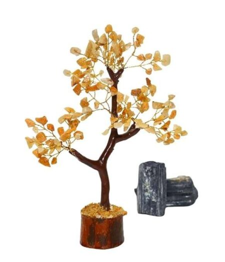 Crystal Tree Good Luck Showpiece for Home Decor Items Crystals Gemstones Bonsai Money Tree for Good Luck, Decoration Gift Item (Yellow Jasper)