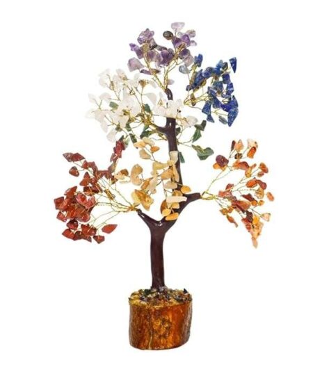 Crystal Tree Good Luck Showpiece for Home Decor Items Crystals Gemstones Bonsai Money Tree for Good Luck, Decoration Gift Item (Seven Chakra)