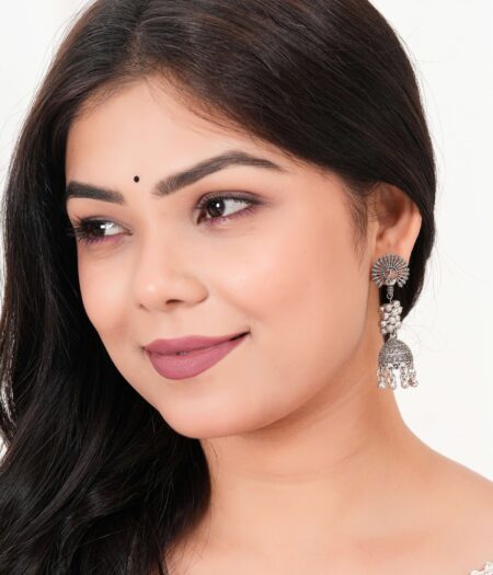 Women's Indian Bollywood Stylish AZ838-OXidised Earrings Traditional Ethnic Jhumka/Jhumki Earrings for Women Unique Design -AZ838-OX-ER7
