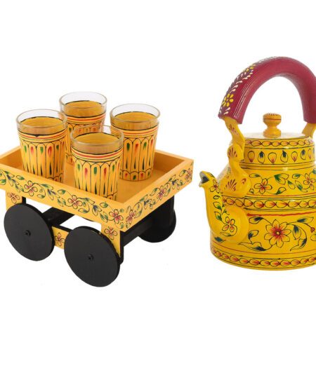 ALUMINIUM TEA KETTLE WITH 4 GLASS