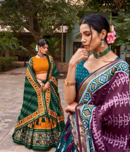 Women's Traditional Printed Lehenga Choli Set with Bandhani Dupatta ? Festive & Navratri Wear